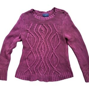 Lands' End Drifter Women's Knit Sweater SIZE M Long Sleeve 100% Cotton